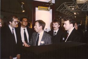 Rainer Brüderle, Prof. Dr. Ruby, Thomas Schwarzmüller auf der Hannover Messe